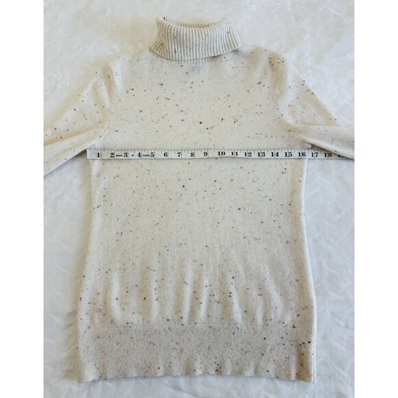 Lands’ End Women Size Xs Cashmere Turtleneck Sweater Fresh Ivory Rainbow Donegal - Picture 14 of 14
